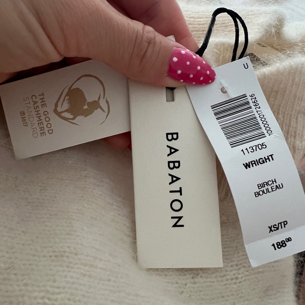 Babaton Ivory cashmere Sweater NWT
